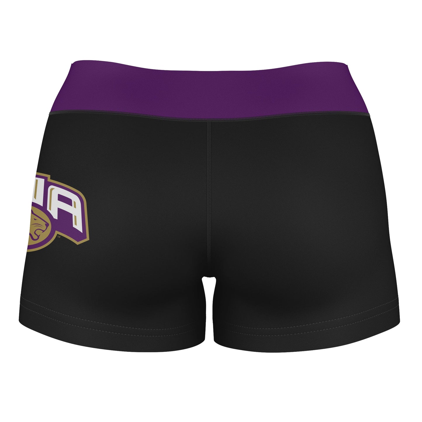 North Alabama Lions Vive La Fete Logo on Thigh and Waistband Black & Purple Women Yoga Booty Workout Shorts 3.75 Inseam" - Vive La F̻te - Online Apparel Store