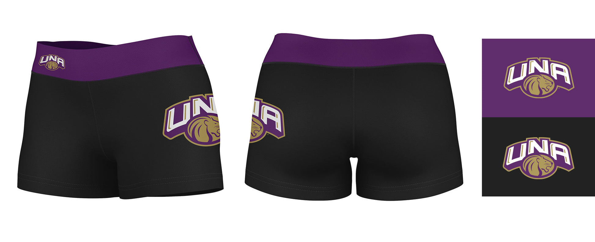 North Alabama Lions Vive La Fete Logo on Thigh and Waistband Black & Purple Women Yoga Booty Workout Shorts 3.75 Inseam" - Vive La F̻te - Online Apparel Store