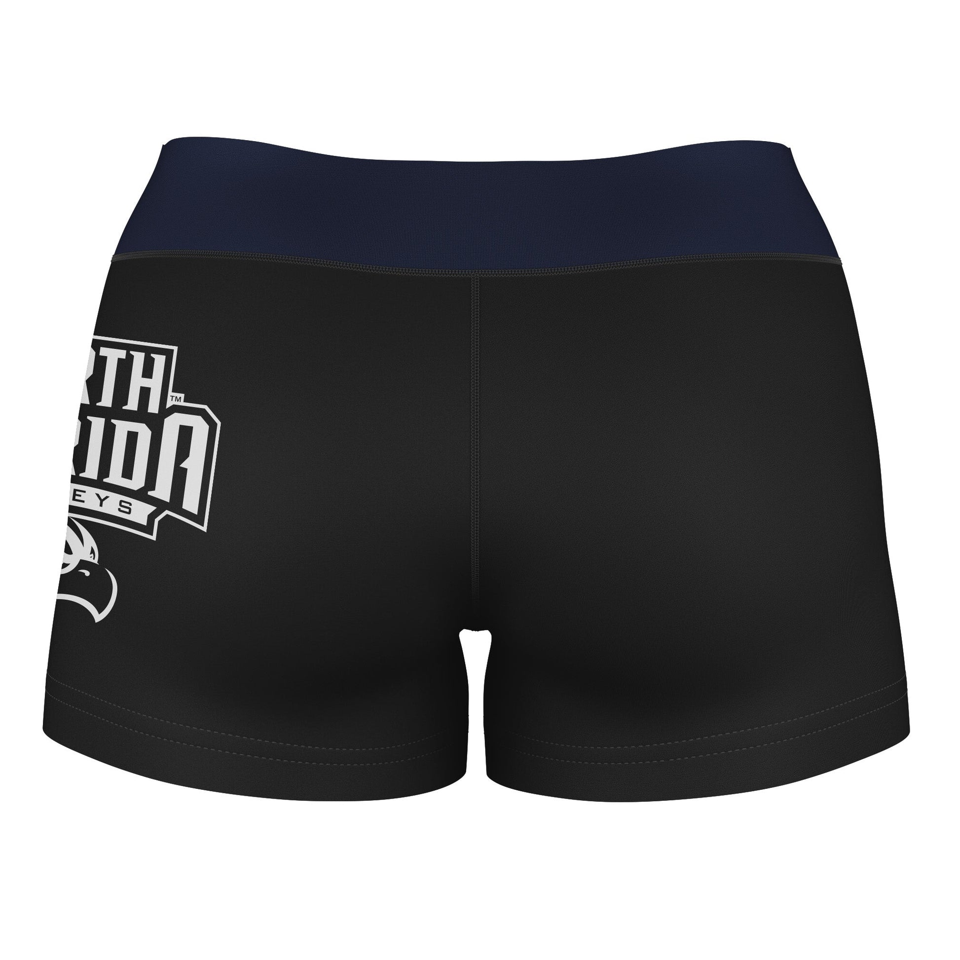 UNF Ospreys Vive La Fete Game Day Logo on Thigh and Waistband Black & Blue Women Yoga Booty Workout Shorts 3.75 Inseam" - Vive La F̻te - Online Apparel Store