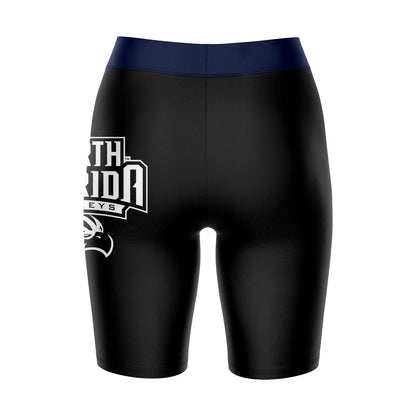UNF Ospreys Vive La Fete Game Day Logo on Thigh and Waistband Black and Blue Women Bike Short 9 Inseam"