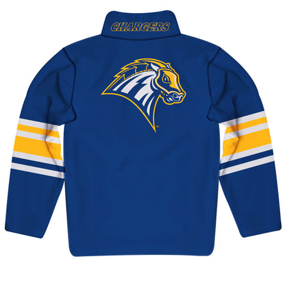 University of New Haven Chargers Game Day Blue Quarter Zip Pullover for Infants Toddlers by Vive La Fete