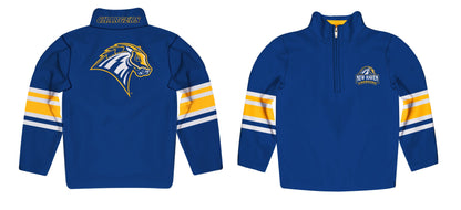 University of New Haven Chargers Game Day Blue Quarter Zip Pullover for Infants Toddlers by Vive La Fete