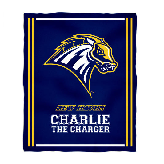 University of New Haven Chargers Kids Game Day Blue Plush Soft Minky Blanket 36 x 48 Mascot