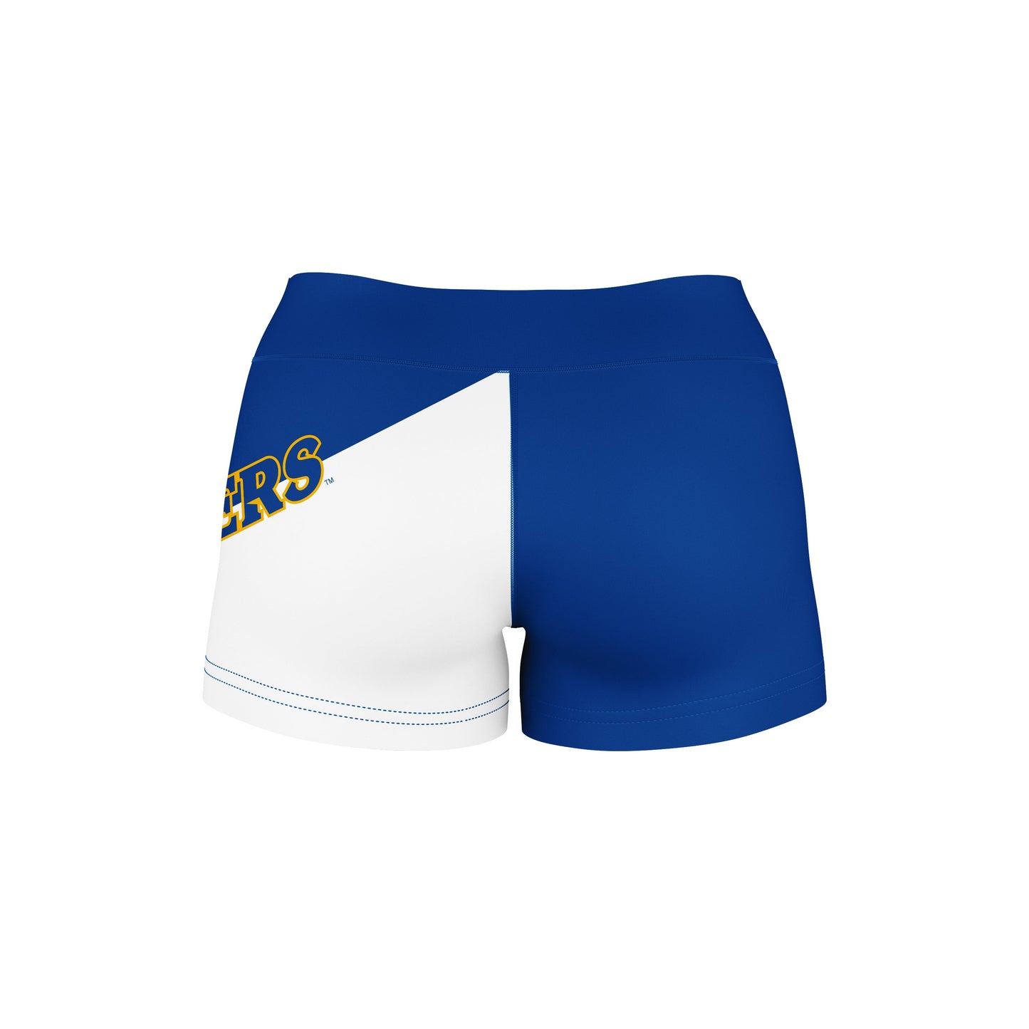 New Haven Chargers Vive La Fete Game Day Collegiate Leg Color Block Women Blue White Optimum Yoga Short - Vive La F̻te - Online Apparel Store