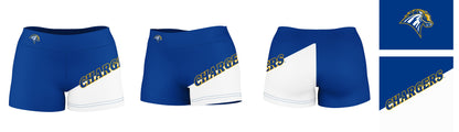 New Haven Chargers Vive La Fete Game Day Collegiate Leg Color Block Women Blue White Optimum Yoga Short - Vive La F̻te - Online Apparel Store