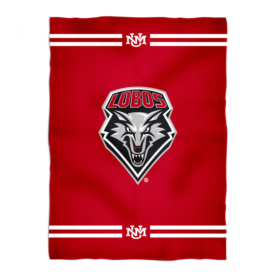 New Mexico Lobos UNM Game Day Soft Premium Fleece Red Throw Blanket 40 x 58 Logo and Stripes