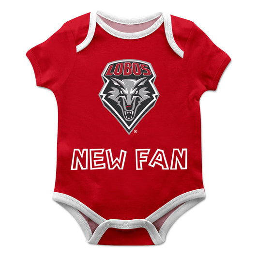 New Mexico Lobos UNM Infant Game Day Red Short Sleeve One Piece Jumpsuit by Vive La Fete