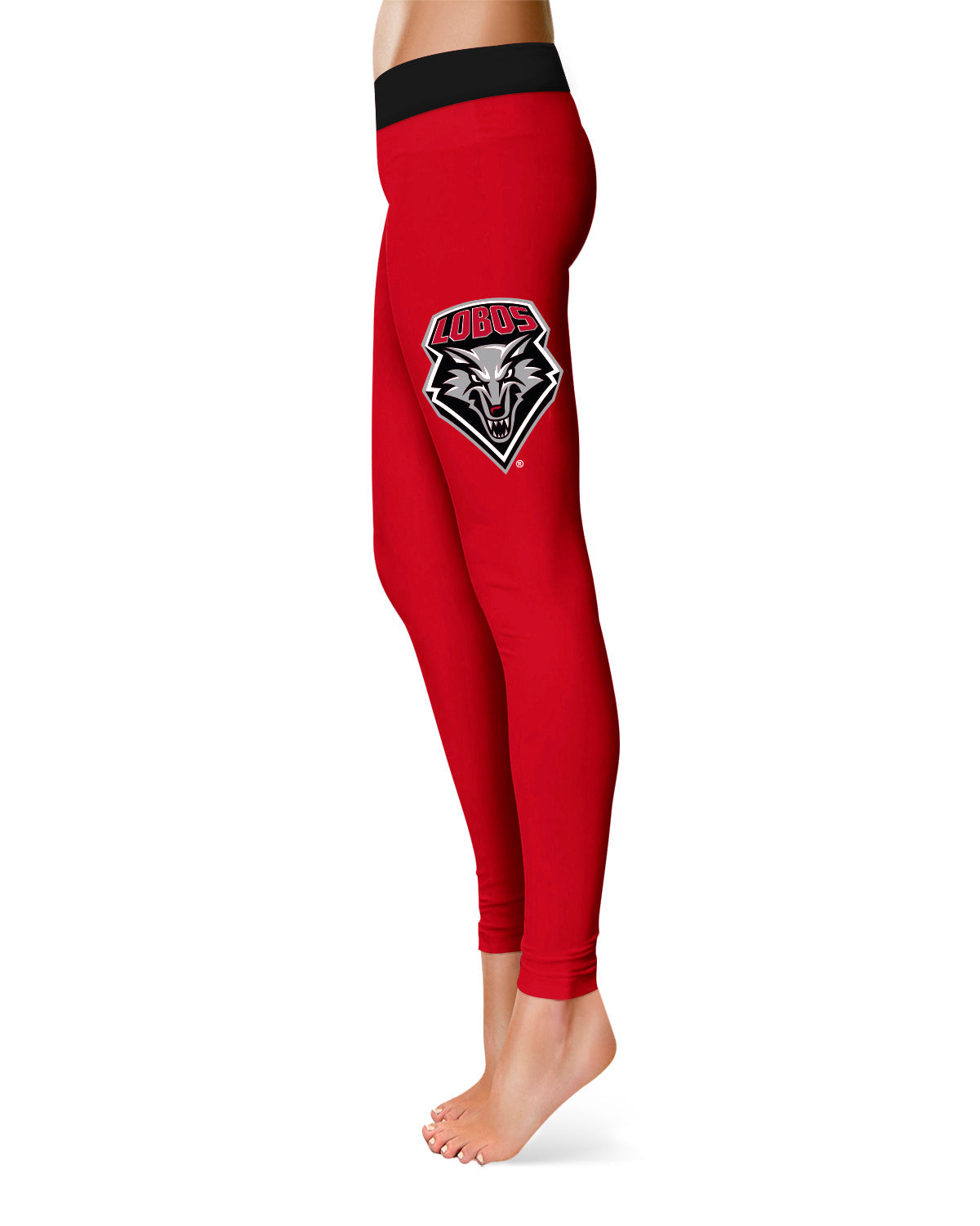 New Mexico Lobos UNM Vive La Fete Game Day Collegiate Logo on Thigh Red Women Yoga Leggings 2.5 Waist Tights