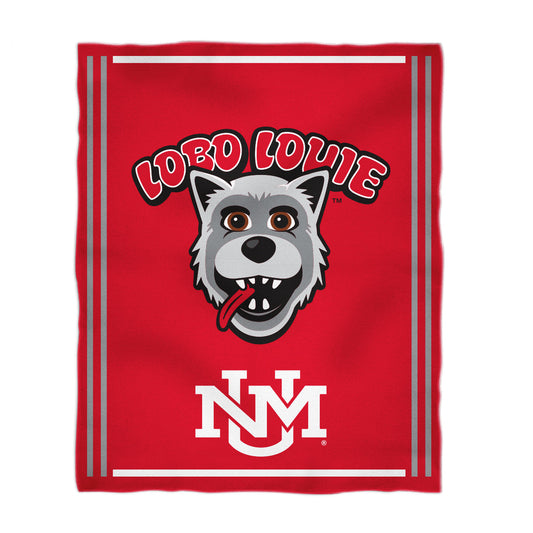 New Mexico Lobos UNM Kids Game Day Red Plush Soft Minky Blanket 36 x 48 Mascot