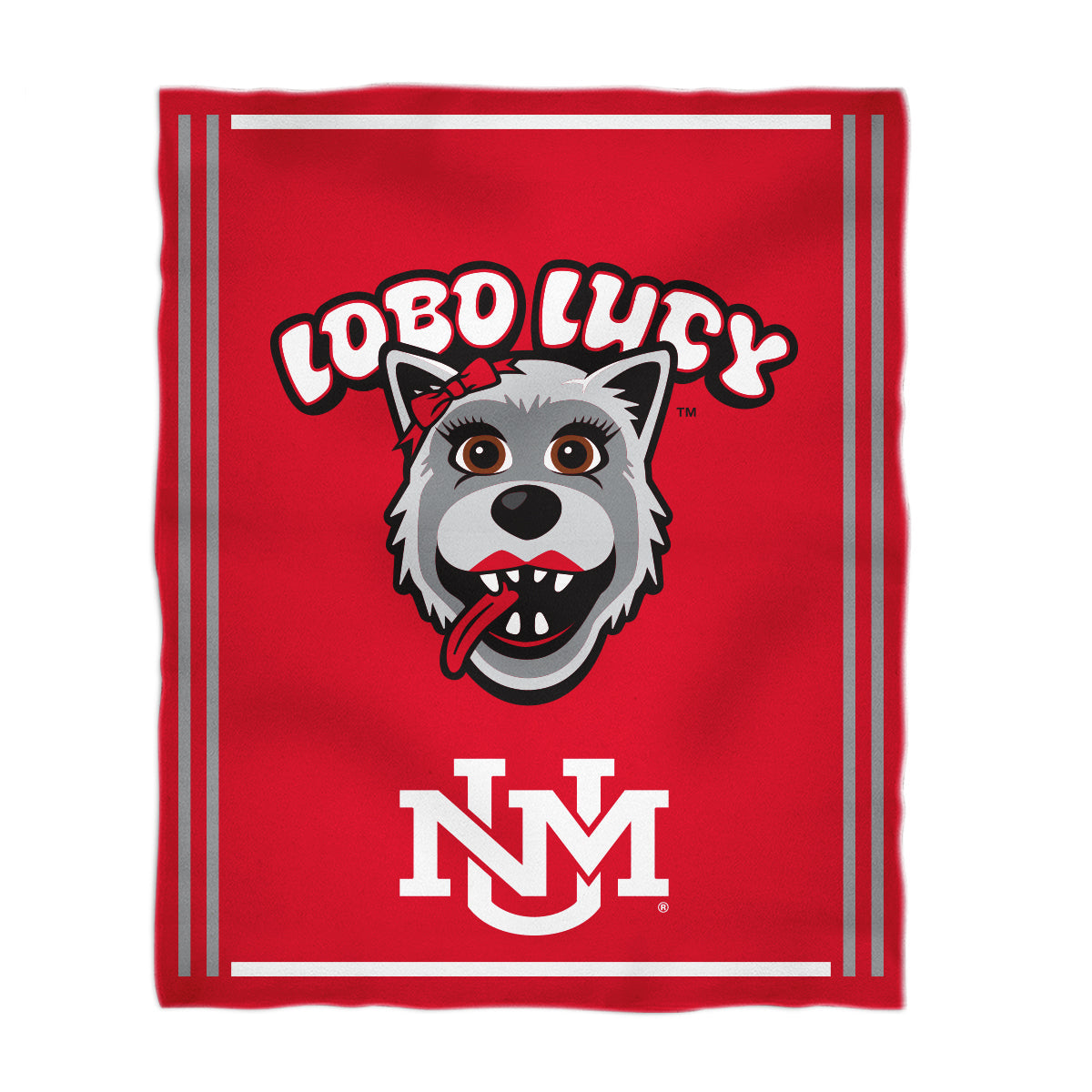 New Mexico Lobos UNM Kids Game Day Red Plush Soft Minky Blanket 36 x 48 Mascot