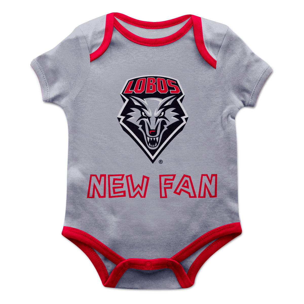 New Mexico Lobos Infant Game Day Gray Short Sleeve One Piece Jumpsuit by Vive La Fete