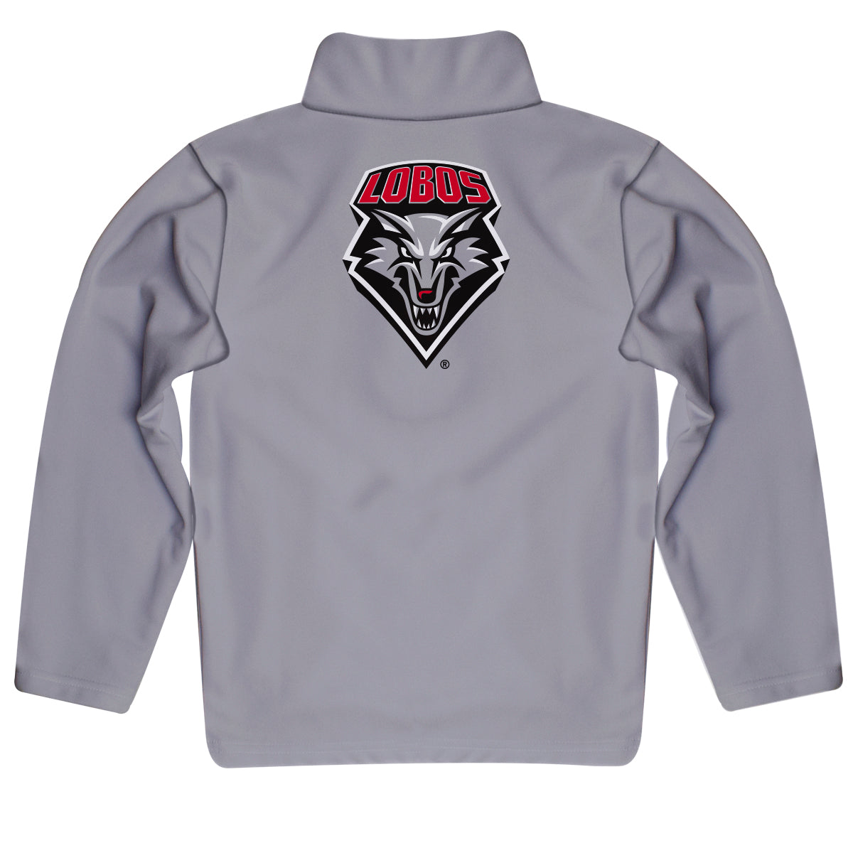 New Mexico Lobos Game Day Solid Gray Quarter Zip Pullover for Infants Toddlers by Vive La Fete