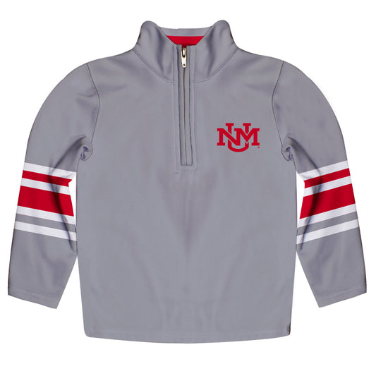 New Mexico Lobos Game Day Gray Quarter Zip Pullover for Infants Toddlers by Vive La Fete