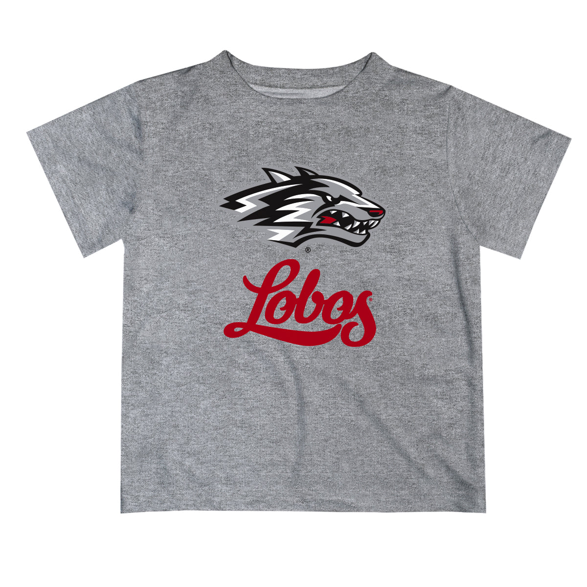 New Mexico Lobos Vive La Fete Script V1 Heather Gray Short Sleeve Tee Shirt