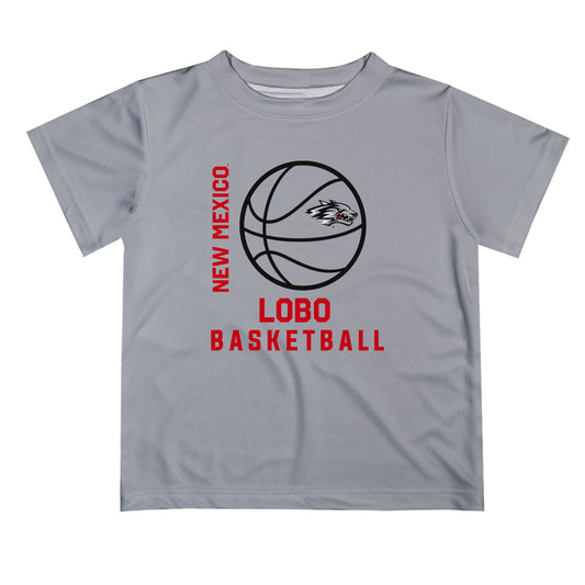 New Mexico Lobos Vive La Fete Basketball V1 Gray Short Sleeve Tee Shirt