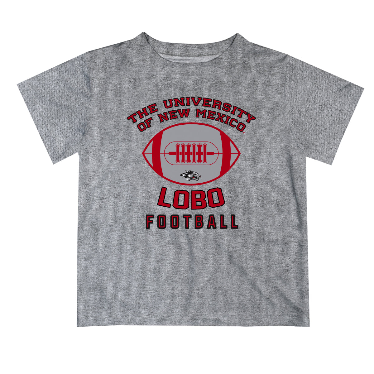 New Mexico Lobos Vive La Fete Football V2 Heather Gray Short Sleeve Tee Shirt