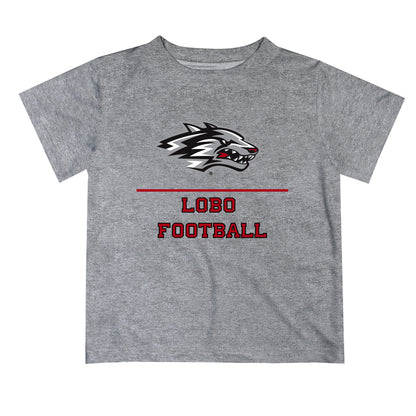 New Mexico Lobos Vive La Fete Football V1 Heather Gray Short Sleeve Tee Shirt