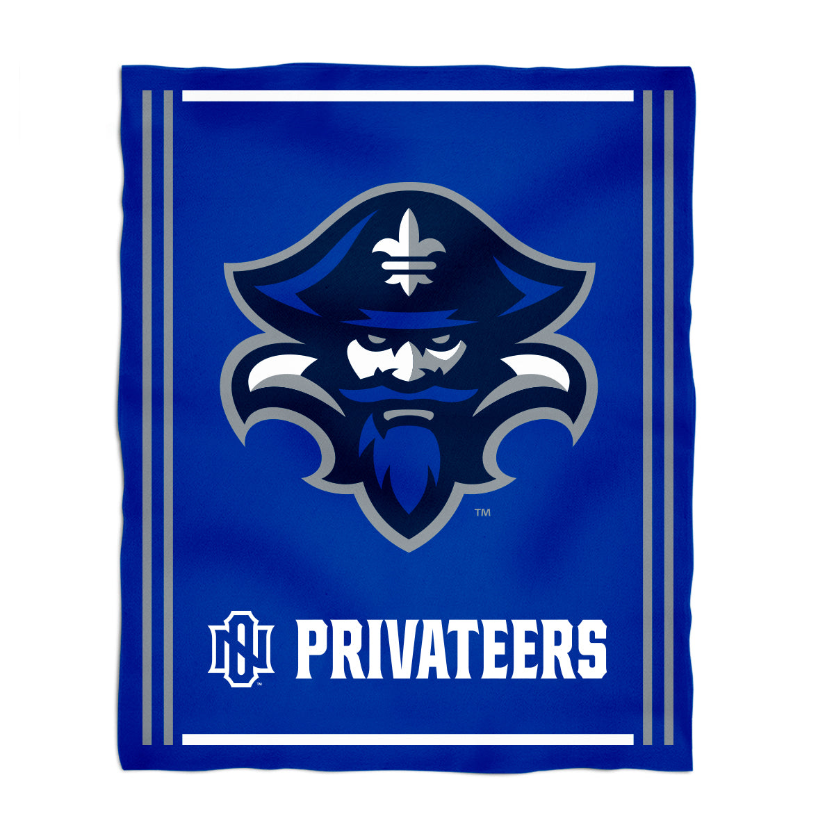 University of New Orleans Privateers UNO Kids Game Day Blue Plush Soft Minky Blanket 36 x 48 Mascot