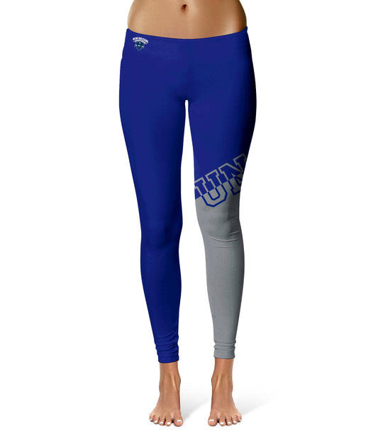 New Orleans Privateers UNO Vive La Fete Game Day Collegiate Leg Color Block Women Blue Gray Yoga Leggings