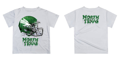 North Texas Mean Green Original Dripping Football White T-Shirt by Vive La Fete