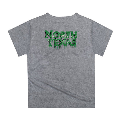 North Texas Mean Green Original Dripping Football Heather Gray T-Shirt by Vive La Fete