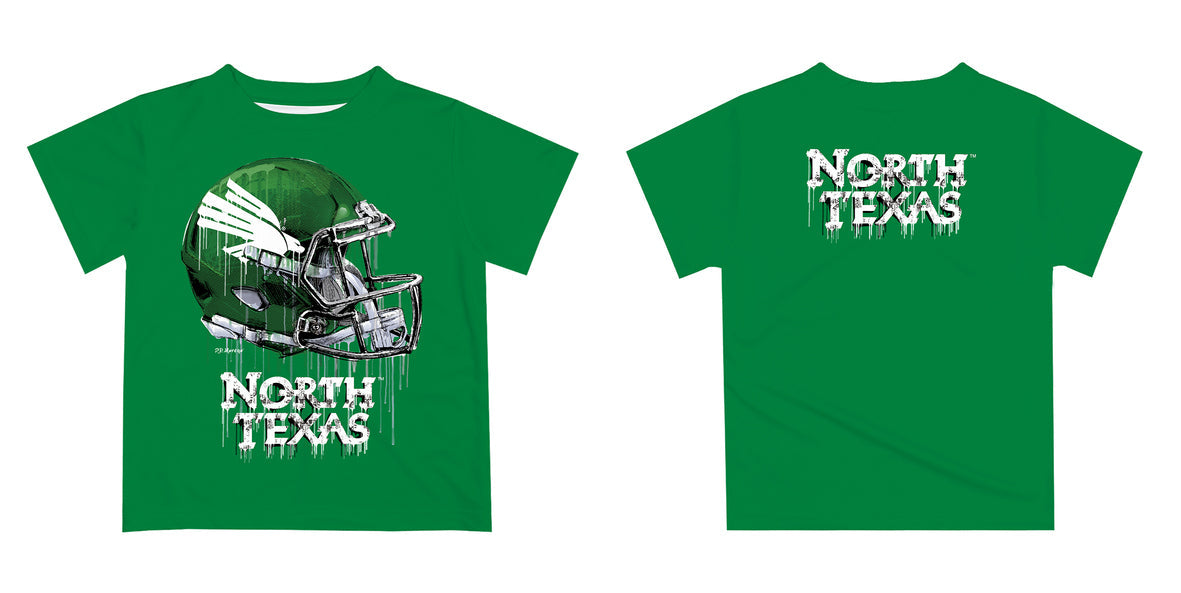 North Texas Mean Green Original Dripping Football Green T-Shirt by Vive La Fete