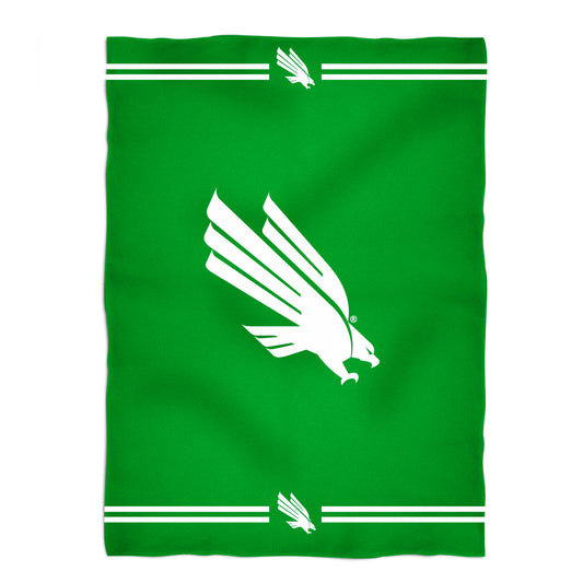 North Texas Mean Green Game Day Soft Premium Fleece Green Throw Blanket 40 x 58 Logo and Stripes