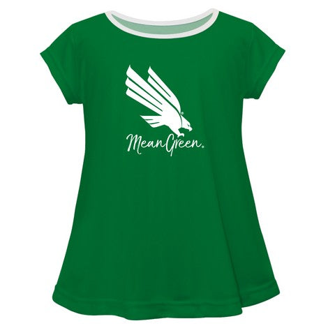 North Texas Solid Green Girls Laurie Top Short Sleeve by Vive La Fete