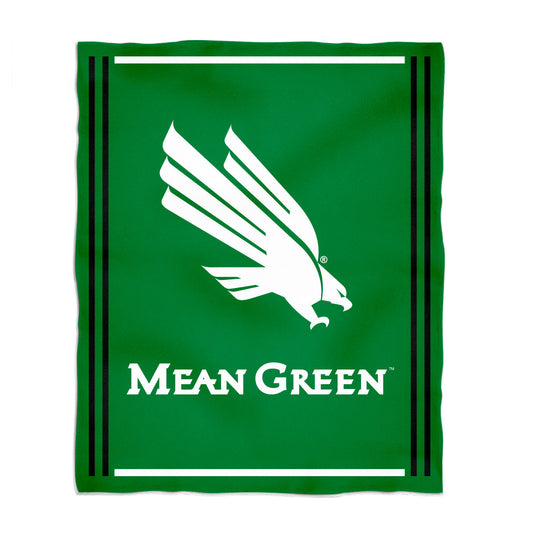 North Texas Mean Green Kids Game Day Green Plush Soft Minky Blanket 36 x 48 Mascot