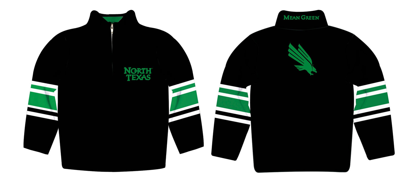 North Texas Mean Green Game Day Black Quarter Zip Pullover for Infants Toddlers by Vive La Fete