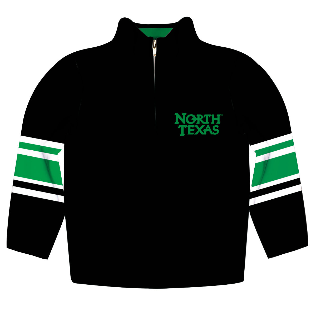 North Texas Mean Green Game Day Black Quarter Zip Pullover for Infants Toddlers by Vive La Fete