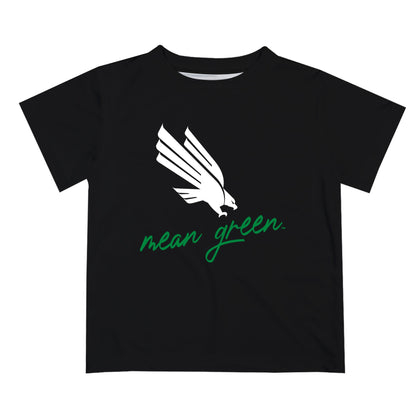 North Texas Mean Green Vive La Fete Script V1 Black Short Sleeve Tee Shirt