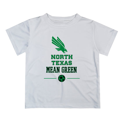 North Texas Mean Green Vive La Fete Soccer V1 White Short Sleeve Tee Shirt