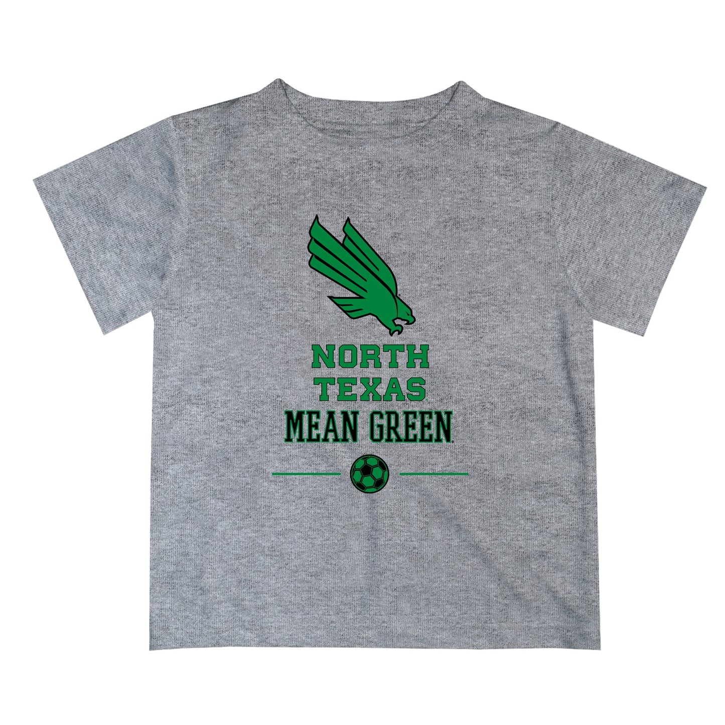 North Texas Mean Green Vive La Fete Soccer V1 Heather Gray Short Sleeve Tee Shirt