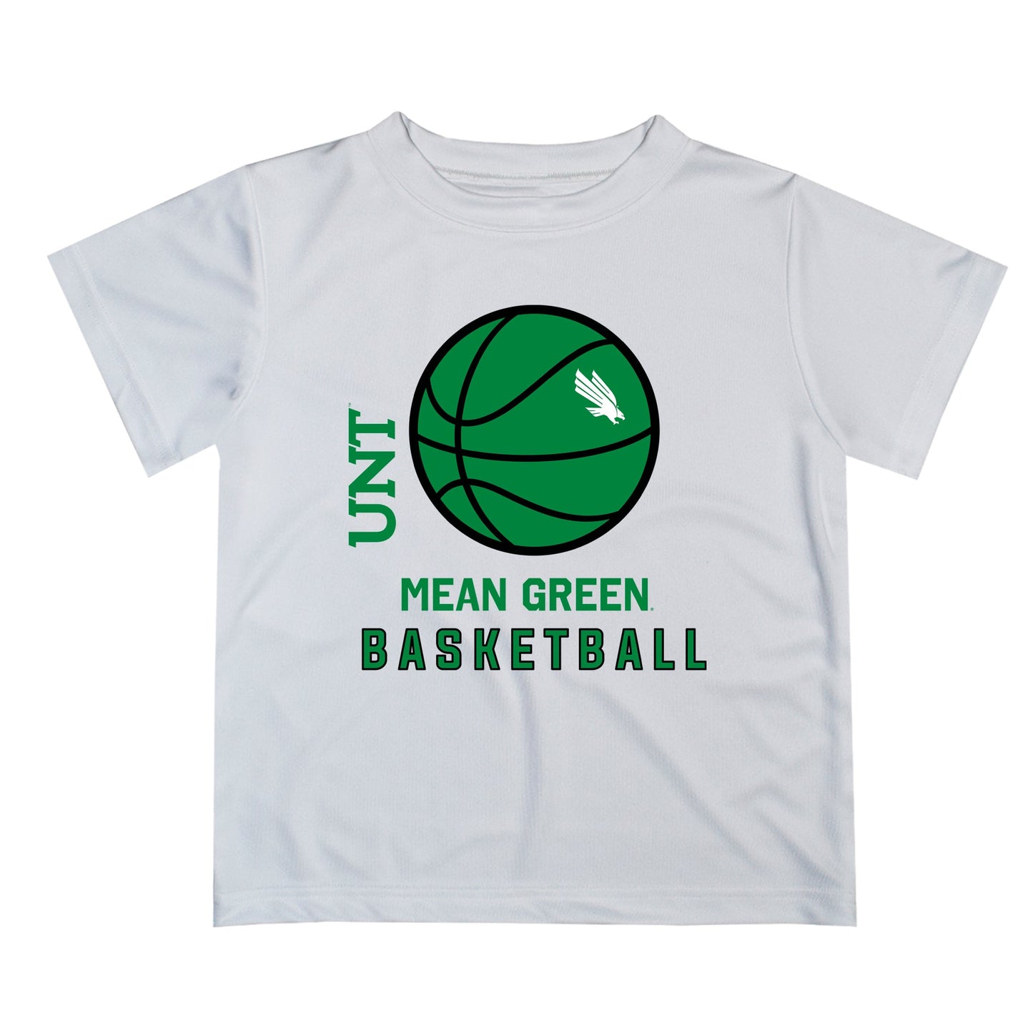 North Texas Mean Green Vive La Fete Basketball V1 White Short Sleeve Tee Shirt