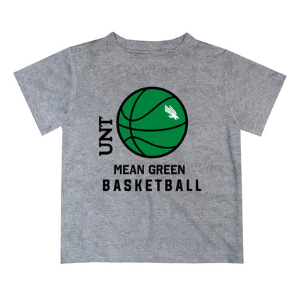North Texas Mean Green Vive La Fete Basketball V1 Heather Gray Short Sleeve Tee Shirt