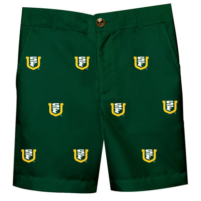 San Francisco Dons USF Boys Game Day Green Structured Shorts