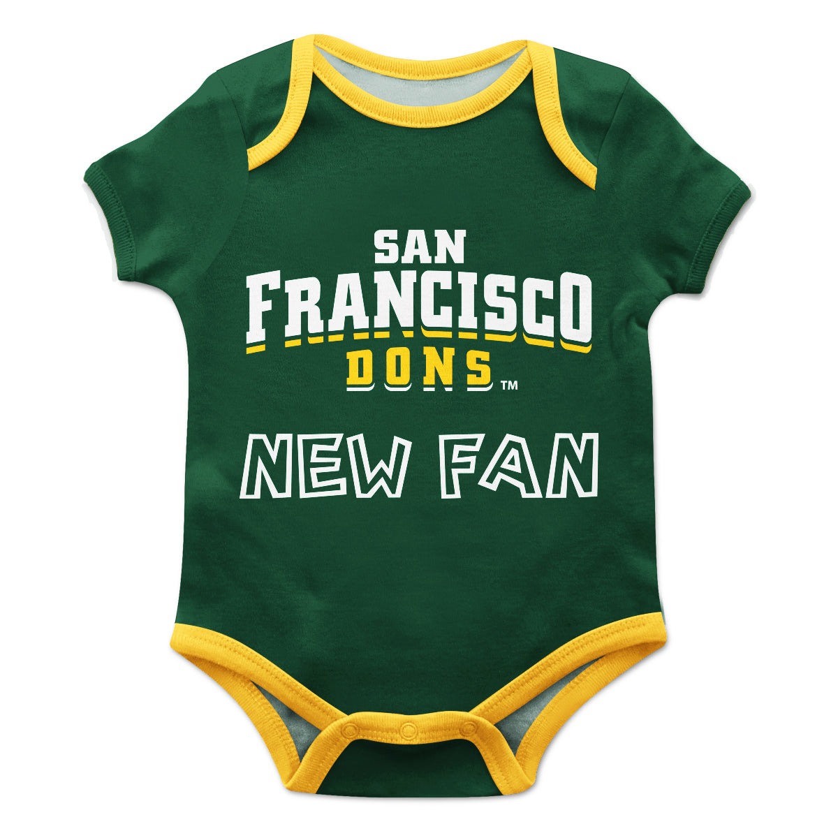San Francisco Dons USF Infant Game Day Green Short Sleeve One Piece Jumpsuit by Vive La Fete