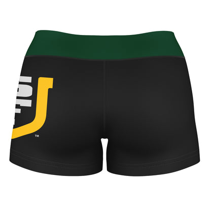 San Francisco Dons USF Vive La Fete Logo on Thigh & Waistband Black & Green Women Yoga Booty Workout Shorts 3.75 Inseam" - Vive La F̻te - Online Apparel Store