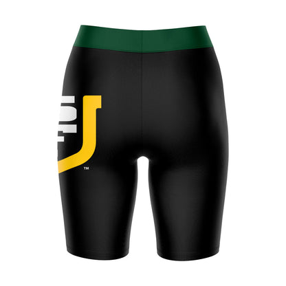 San Francisco Dons USF Vive La Fete Game Day Logo on Thigh and Waistband Black and Green Women Bike Short 9 Inseam"