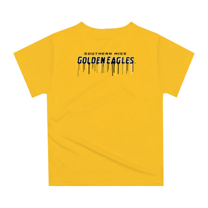 Southern Miss Golden Eagles Original Dripping Football Gold T-Shirt by Vive La Fete