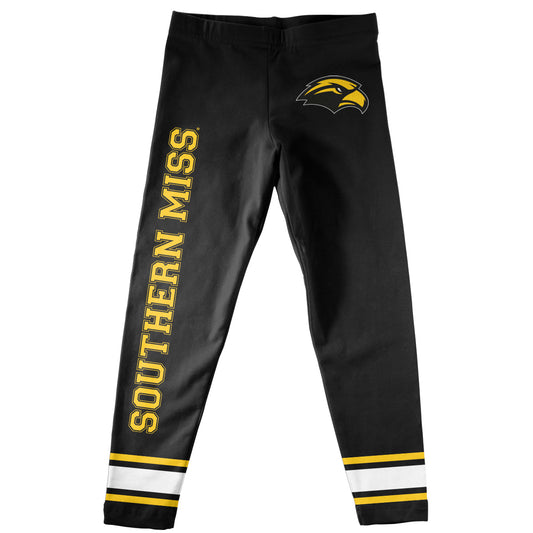 Southern Mississippi Verbiage And Logo Black Stripes Leggings