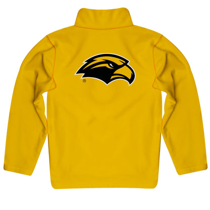 Southern Miss Golden Eagles Game Day Solid Black Quarter Zip Pullover for Infants Toddlers by Vive La Fete