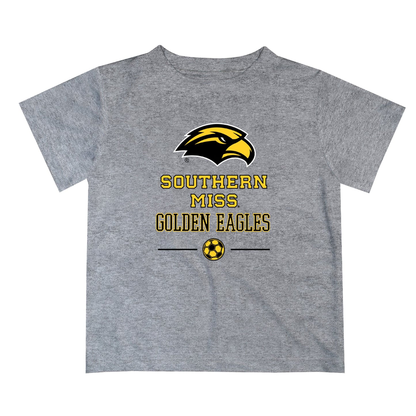 Southern Miss Golden Eagles Vive La Fete Soccer V1 Heather Gray Short Sleeve Tee Shirt