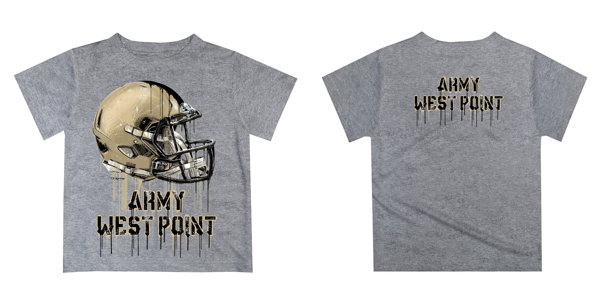 Army West Point Black Knights Original Dripping Football Helmet Heather Gray T-Shirt by Vive La Fete