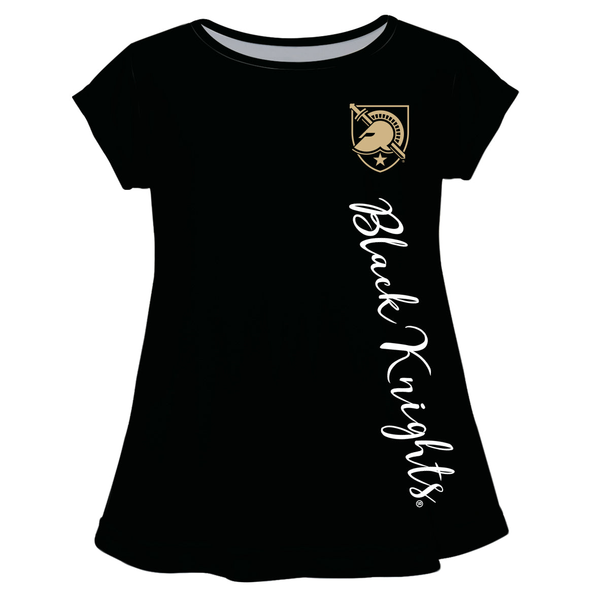 United States Military Academy Black Knights Black Solid Short Sleeve Girls Laurie Top by Vive La Fete