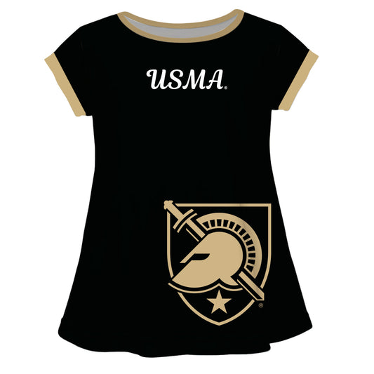 United States Military Academy Big Logo Black Short Sleeve Girls Laurie Top by Vive La Fete