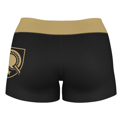 Army West Point Cadets Vive La Fete Logo on Thigh & Waistband Black & Gold Women Yoga Booty Workout Shorts 3.75 Inseam" - Vive La F̻te - Online Apparel Store