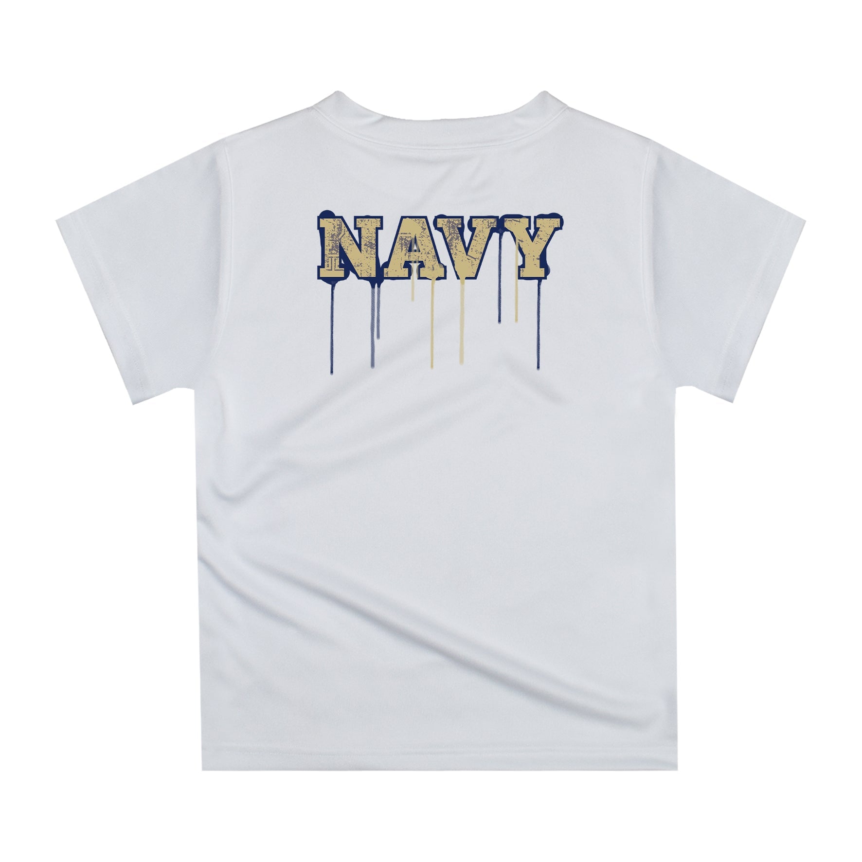 Naval Academy Midshipmen Original Dripping Football Helmet White T-Shirt by Vive La Fete