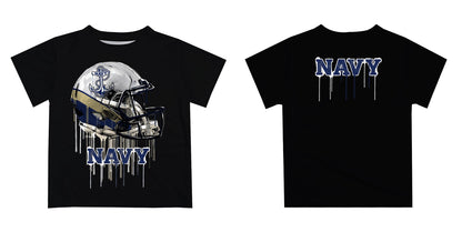 Naval Academy Midshipmen Original Dripping Football Helmet Black T-Shirt by Vive La Fete